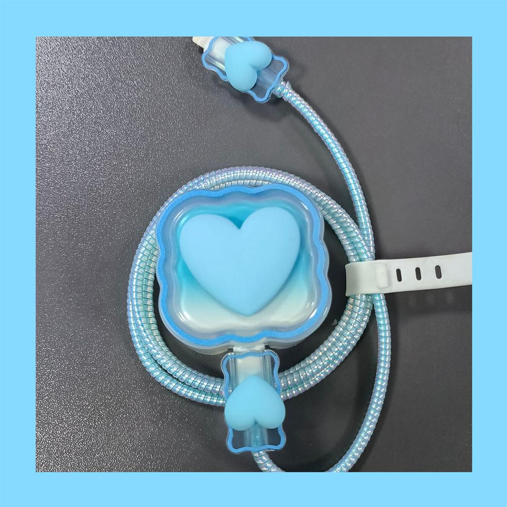 

4 в 1 Love Heart зарядное устройство кабель защитный чехол для iPhone 15 14 11 16 18w 20w зарядная головка защитный чехол намотчик аксессуары