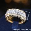 Huitan Gold Color Lady Rings Luxury Shining Cubic Zirconia Accessories for Wedding Engagement Party Trendy Versatile Jewelry