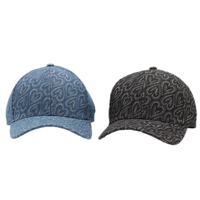 Love Heart Leopard Print Baseball Cap With Wide Brim For Casual Outdoor Wear