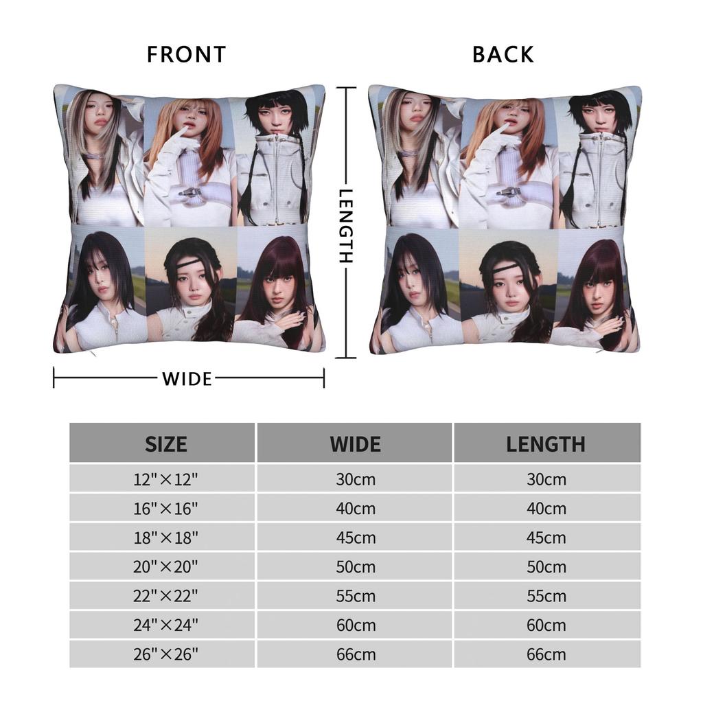 Kpop Style Babymonsters Group Pillowcase Printed Polyester Cushion Cover Decorations Pillow Case Cover Chair 45X45Cm