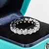 AnuJewel 4mm 5cttw D Moissanite Wedding Band Ring 925 Silver Eternity Band Rings For Women Jewelry