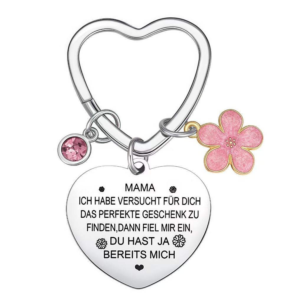 Stainless Steel Grateful Mothers Day Birthday Gift DIY Small Accessories Creative Keychain Stainless Steel Keychain for Backpack Bag Pendant