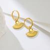 Fashion Personalized Design Fan Earrings Femininity Popular Simple Titanium Steel Earrings Do Not Fade Versatile