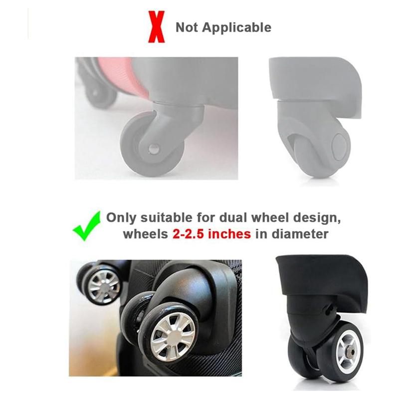 Practical-Trolley Box Caster Cover Swivel Wheel Silent Noise Reduction Suitcase Caster Protective Cover Silica Gel 1Set