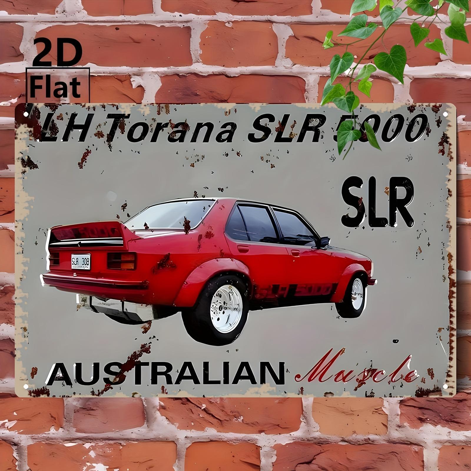 

Vintage Australian Muscle Car Metal Tin Sign LH Torana SLR 5000 Red Sports Car Wall Art Retro Garage Decor for Bar Cafe 20x30cm（7.8x11.8inch）
