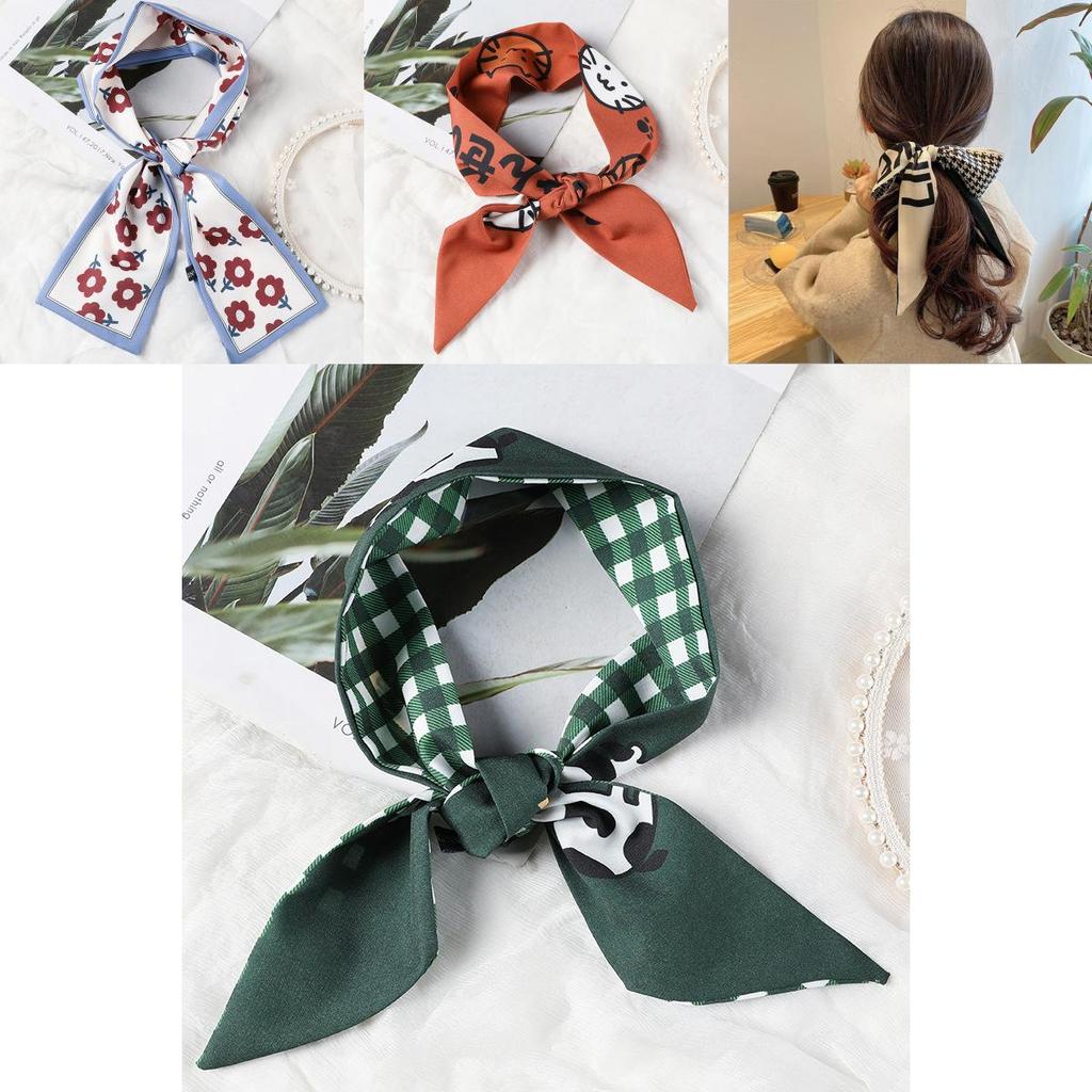 Classic Plaid Headbands Silk Scarf Hair Rope With Timeless Houndstooth Pattern For Chic Looks