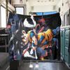 1PC Cartoon Son Goku Print Flannel Blanket, High quality All Seasons, Home Decor, Warmth and Comfort, Perfect for Christmas Gifts