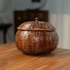 Tung Oil Lacquer Old Storage Retro Bamboo Woven Tea Set Storage Basket Bamboo Woven Basket Tea Set Box Bamboo Products