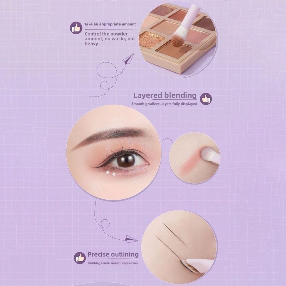 10Pcs Durable Super Soft Makeup Brush Set Synthetic Hair Easy To Clean Blush Brush Edge Eyeliner Brush Novice Beginners