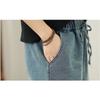 DIMANAF 2026 Summer New Plus Size Women Jeans Elastic Waist Long Pants Loose Casual Denim Cotton Trousers Blue Pants