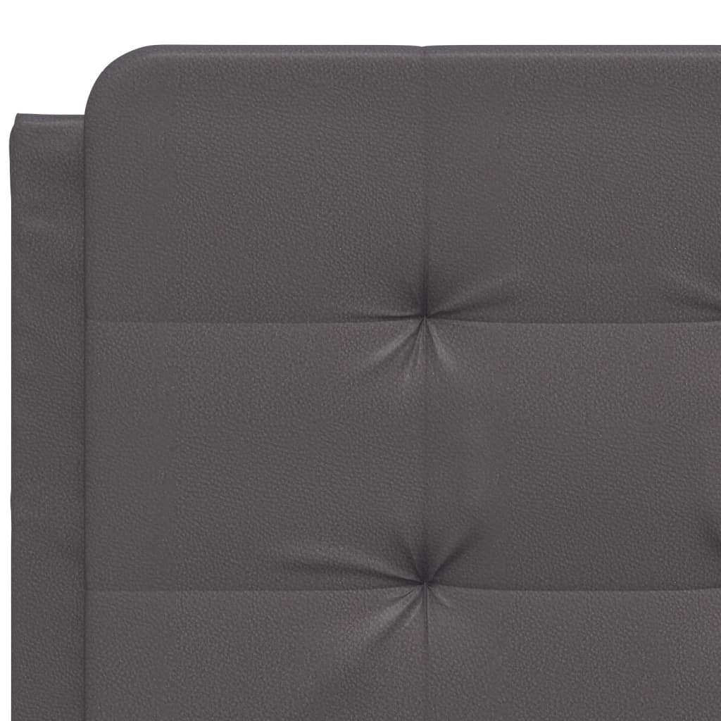 Vidaxl Bed With Mattress, Grey, 140X190 Cm, Faux Leather
