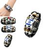 Israelisch-palästinensisches Lederarmband im europäischen und amerikanischen Punk-Stil, mehrlagiges Perlenarmband