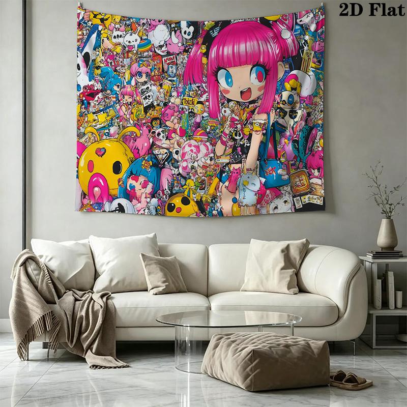 Cute cartoon doodle Pattern Home Decor Tapestry, Wall Hanging, Decorative RV Wall Cloth.MGT0918471