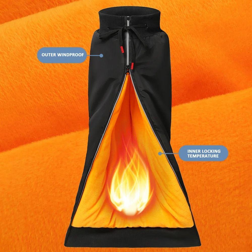 Genouillère Thermique Réfléchissante à Fermeture Éclair Coupe-Froid Moto Chauffe-Jambes Manches Chaudes pour les Jambes Équitation