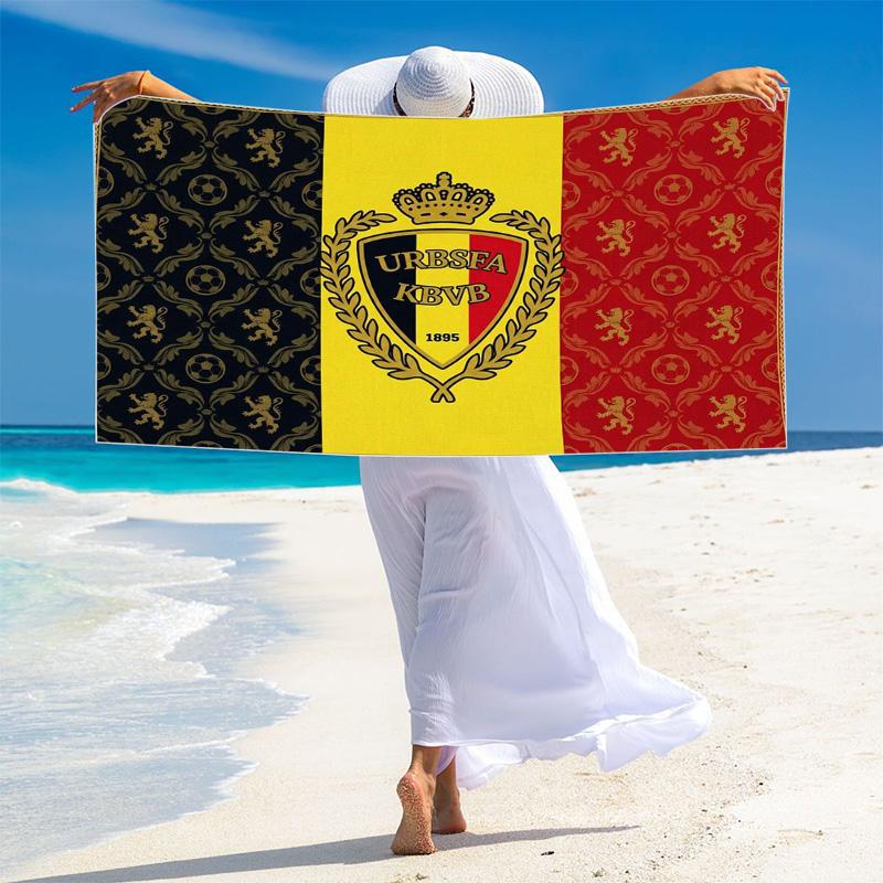 Belgica Print Beach Towel, Large Soft Quick Dry Towel for Beach Camping Swimming
