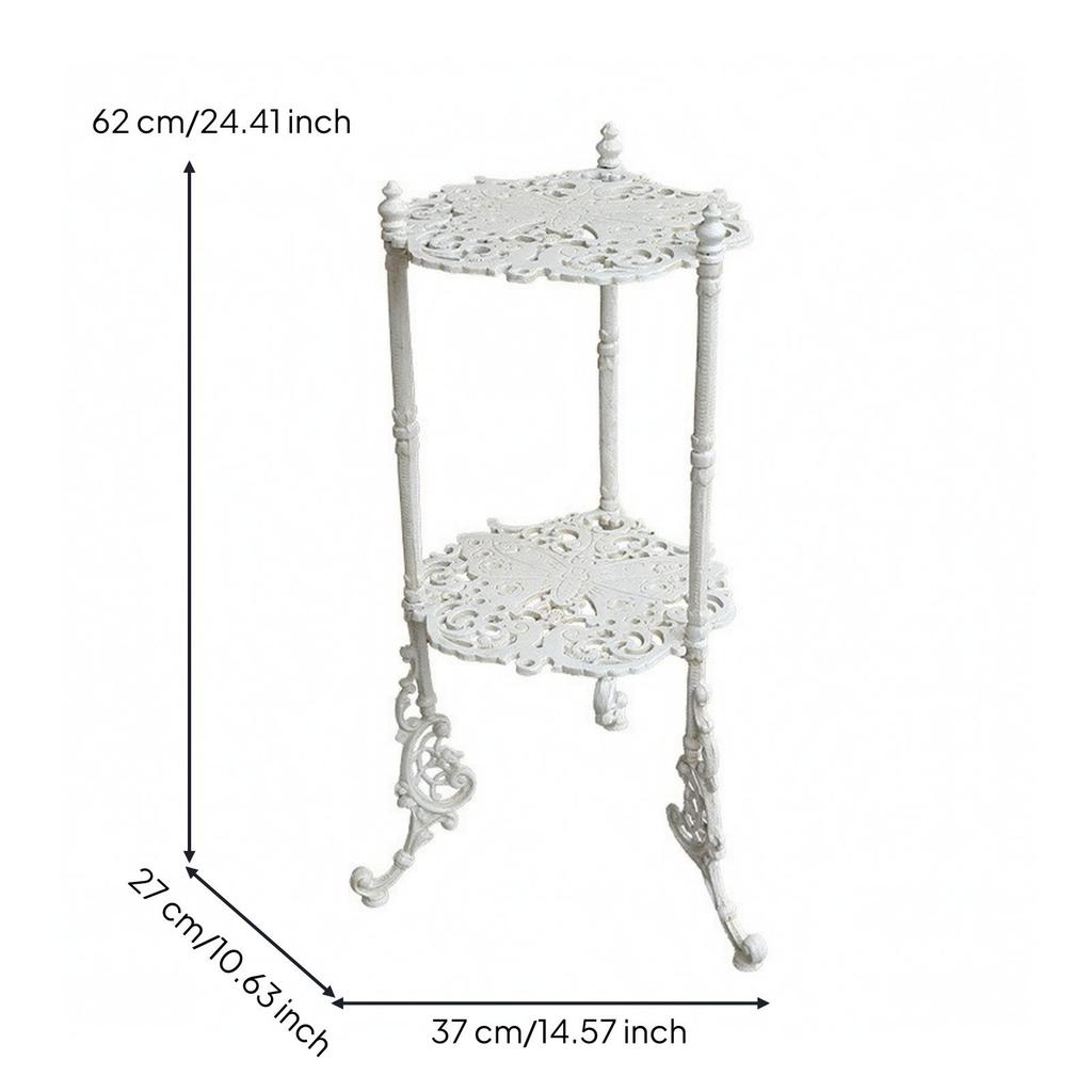 3-Tiered Plant Stand Wrought Iron Look Rotating Flower Pot