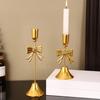 Vintage Candle Stands Electroplated Candlestick Holder Bowknot Candle Holders  Table Decor