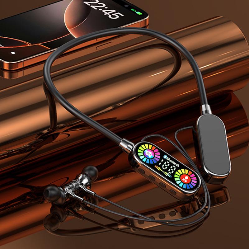 Long Battery Life Neck-Hanging Voice-Control Sports Bluetooth Headset with Song Recording and In-Ear Monitoring
