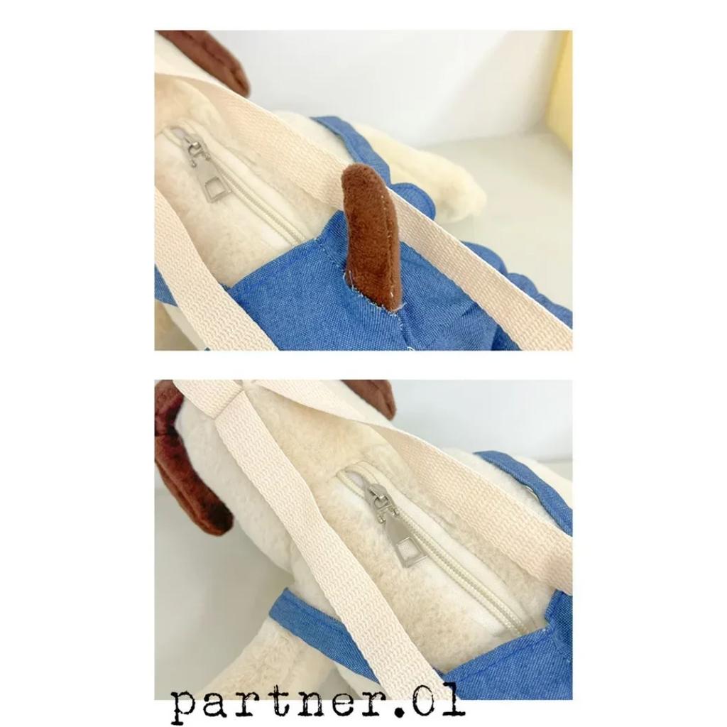 Funny Dog Plush Backpack Cute Anime Puppy Plushie Toy Doll Large Capacity Cosmetic Snack Storage Shoulder Bag Birthday Gifts