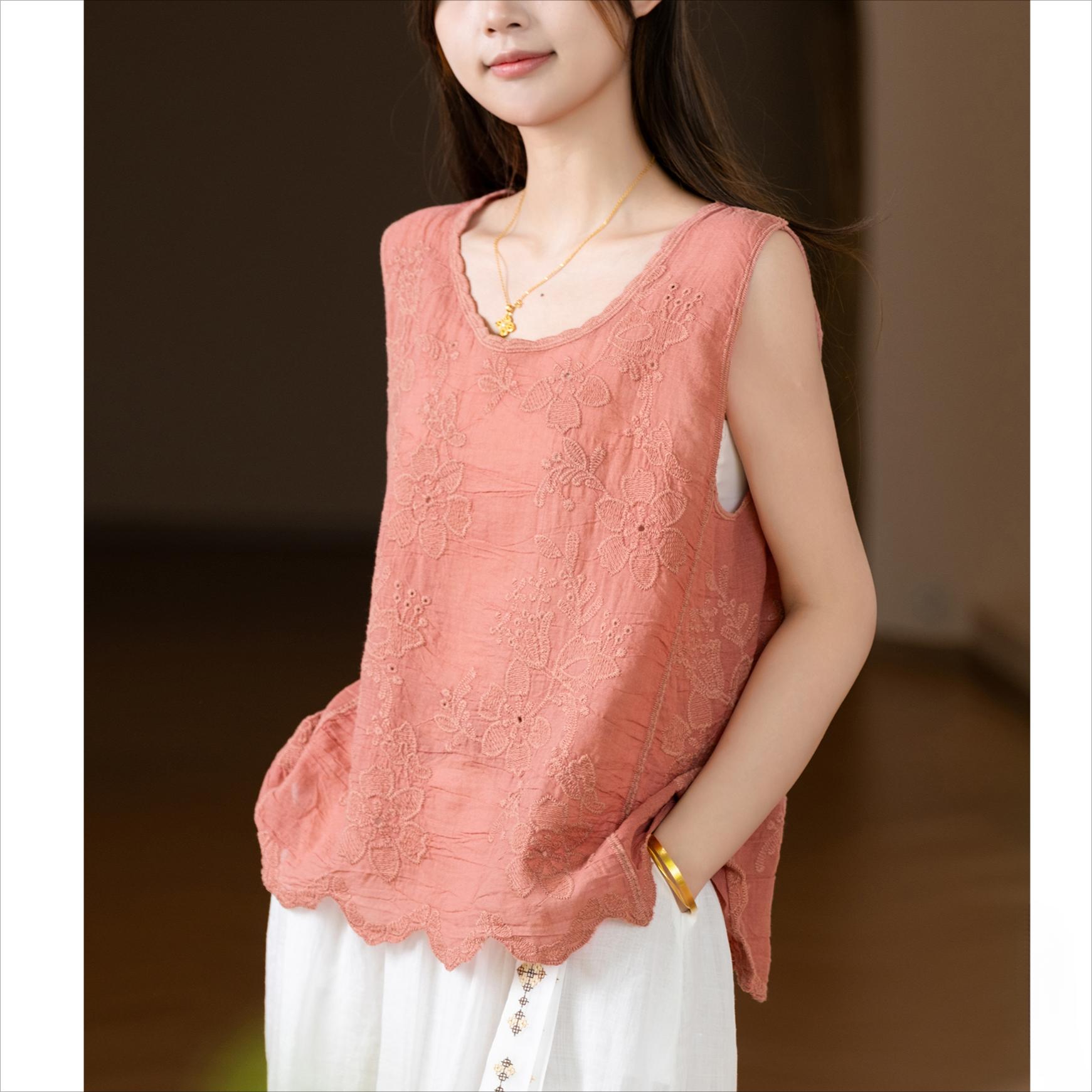 

DIMANAF 2025 New Summer Vest T-Shirt Women Basic Sleeveless Style White Tops Loose T-Shirt One Size