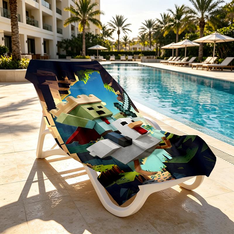 Gamer Print Beach Towel Design, Soft, Lightweight. for Home Bathroom, Spa, Pool, Yoga, Surfing, Camping, Gift for Family, Friend