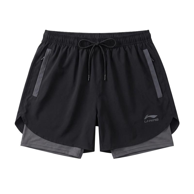 

Li-Ning Cool And Comfortable Versatile Cycling Running Basketball Double Layer Design Sports Casual Quick Dry Breathable Boxer Shorts LSKU810-1 M