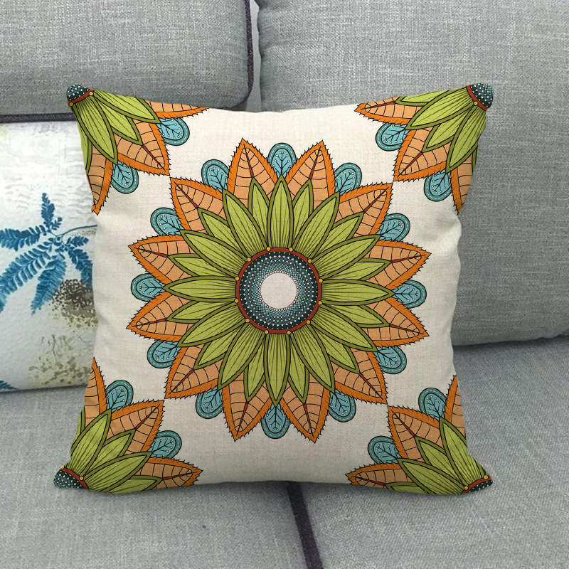 Nordic Bohemian Floral Pattern Digital Printing Short Plush Pillow Covers For Car Sofa Office Cushion Cover Home Goods