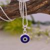 Blaue Evil Eye Anhänger Halskette, 925 Sterling Silber Halskette, Blauer Harzstein Anhänger, Minimalistischer Glücksbringer Schmuck, Geschenk Für Sie