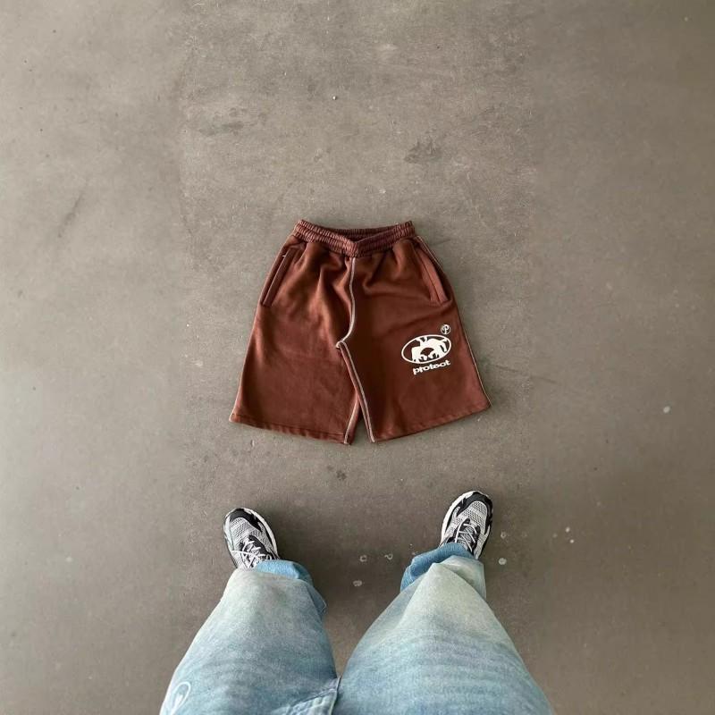 Mens Loose Fit Printed Shorts Streetwear Hip Hop Casual Sporty Short Pants Cotton Blend