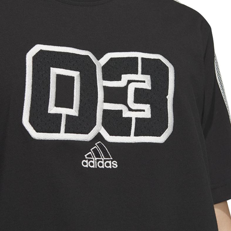 Adidas SS25 Sports Casual Comfortable Fashion Short Sleeve Breathable T-Shirt Men T-Shirts Black JX2633