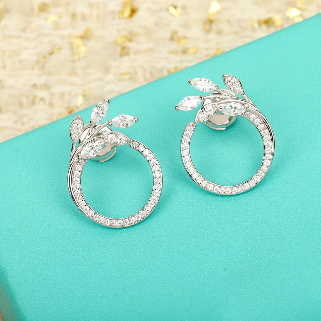 New Trend Hot Brand Earrings Luxury Jewelry for Women Fashion Diamond Designer Eardrop Pure 925 Sterling Silver Party Ear Stud