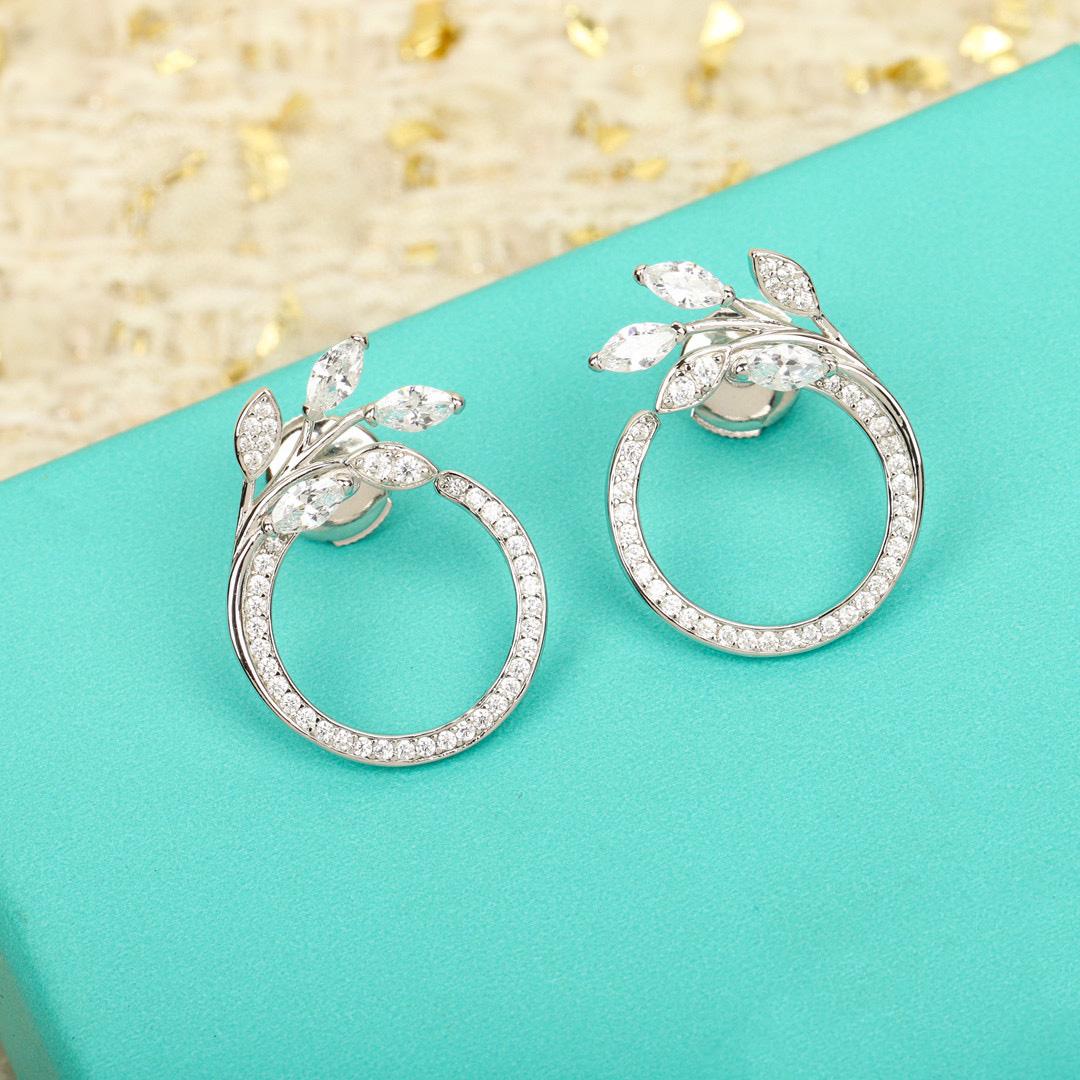 

New Trend Hot Brand Earrings Luxury Jewelry for Women Fashion Diamond Designer Eardrop Pure 925 Sterling Silver Party Ear Stud серебряный
