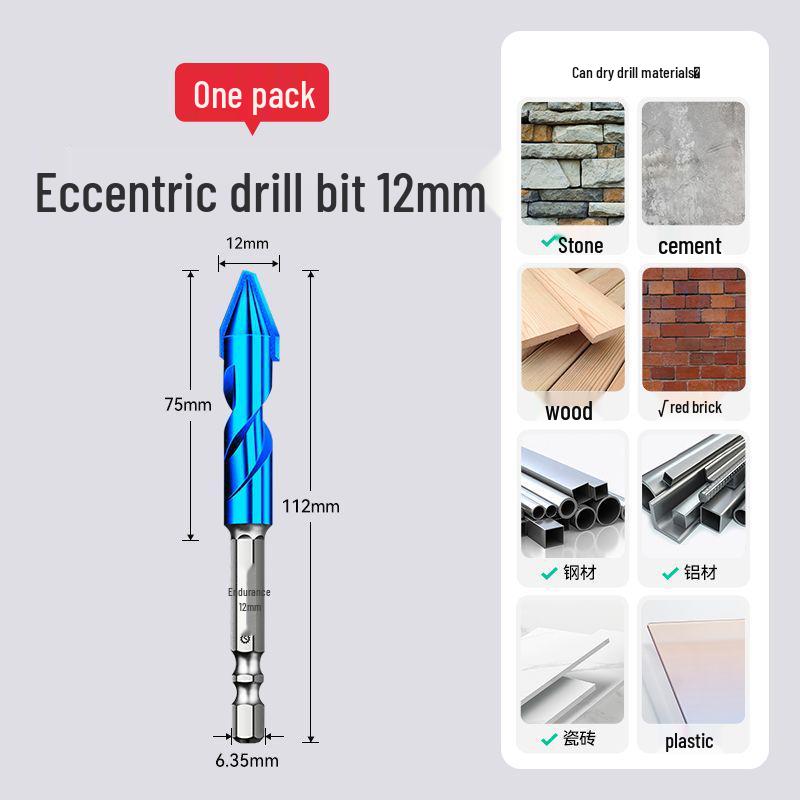 Eccentric Tile Hole Saw Drill Bit for Electric Drills