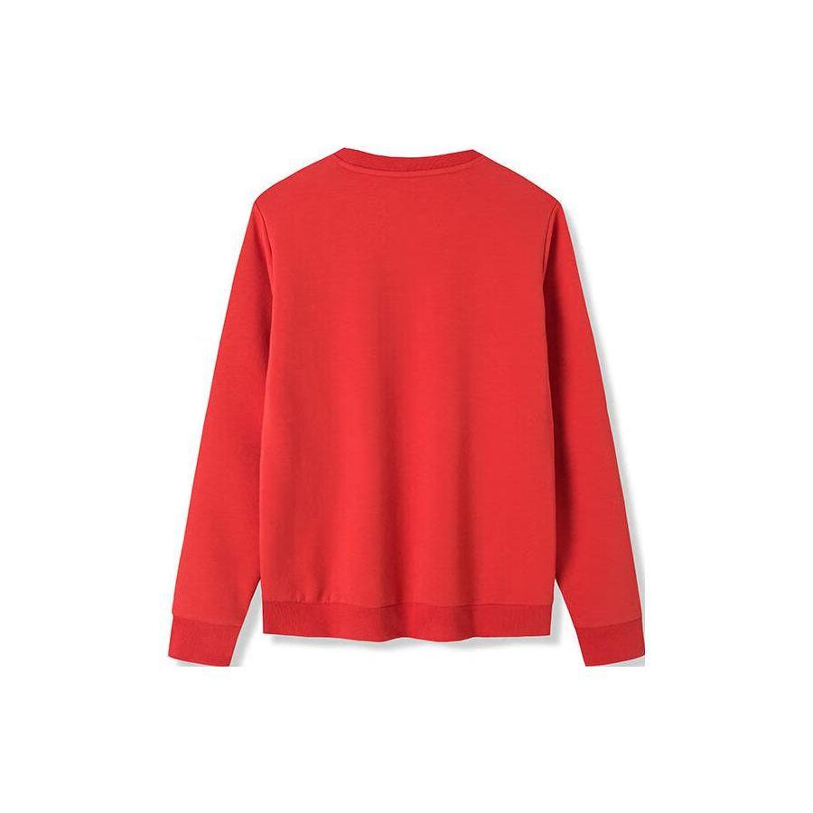 Anta Training Series Solid Color Text Logo Print Round Neck Casual Sweatshirt Women sweatshirt Classic-Red 162217752-2