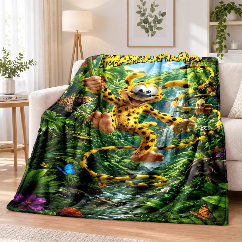 Marsupilami Flannel Throw Blanket Soft Warm Cozy For Sofa Bed Indoor Home Bedroom Use