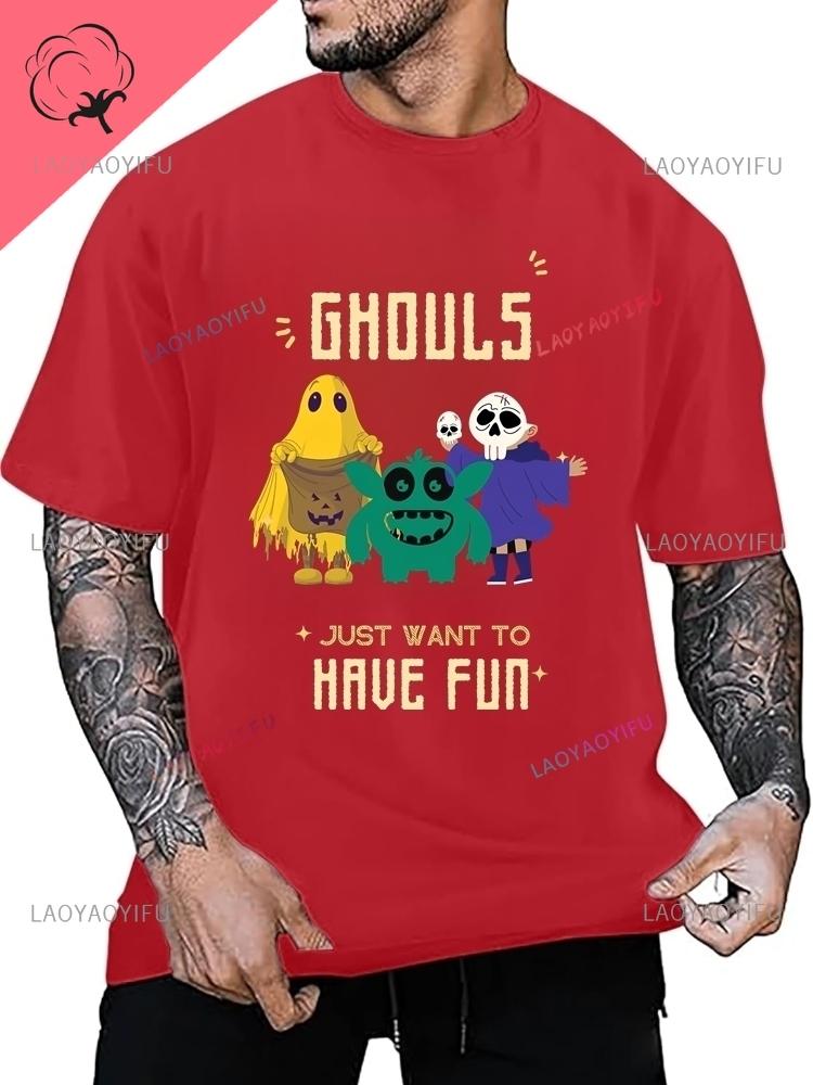 Ghouls Just Want To Have Fun - The Pattern of The Vintage Unisex's and WoUnisex's Shirt Is Printed On This Pure Cotton T-shirt.