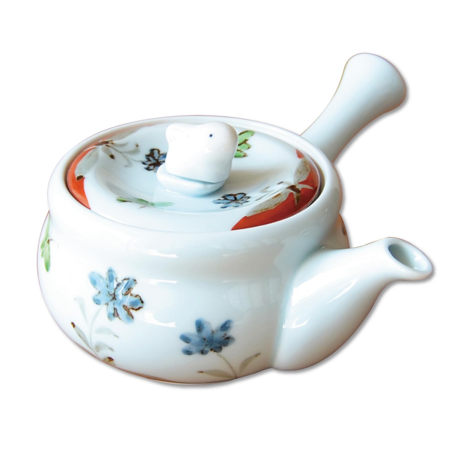 

Cute ceramic made in featuring a colorful rabbit flower design and a stainless steel tea Arita-yaki teapot, 270ml, Japan, strainer. белый