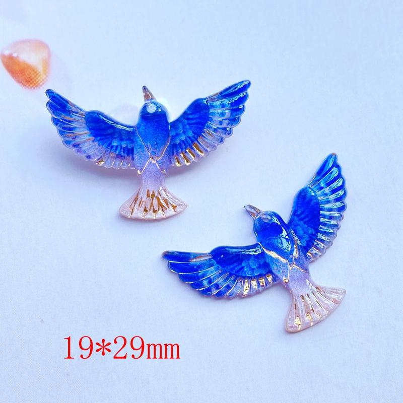 

10Pcs Cute Mini There Is A Hole Lin The Bird Acrylic Flat Back Resin Art Supply Decoration Charm Craft Hair Bow Accessories H49