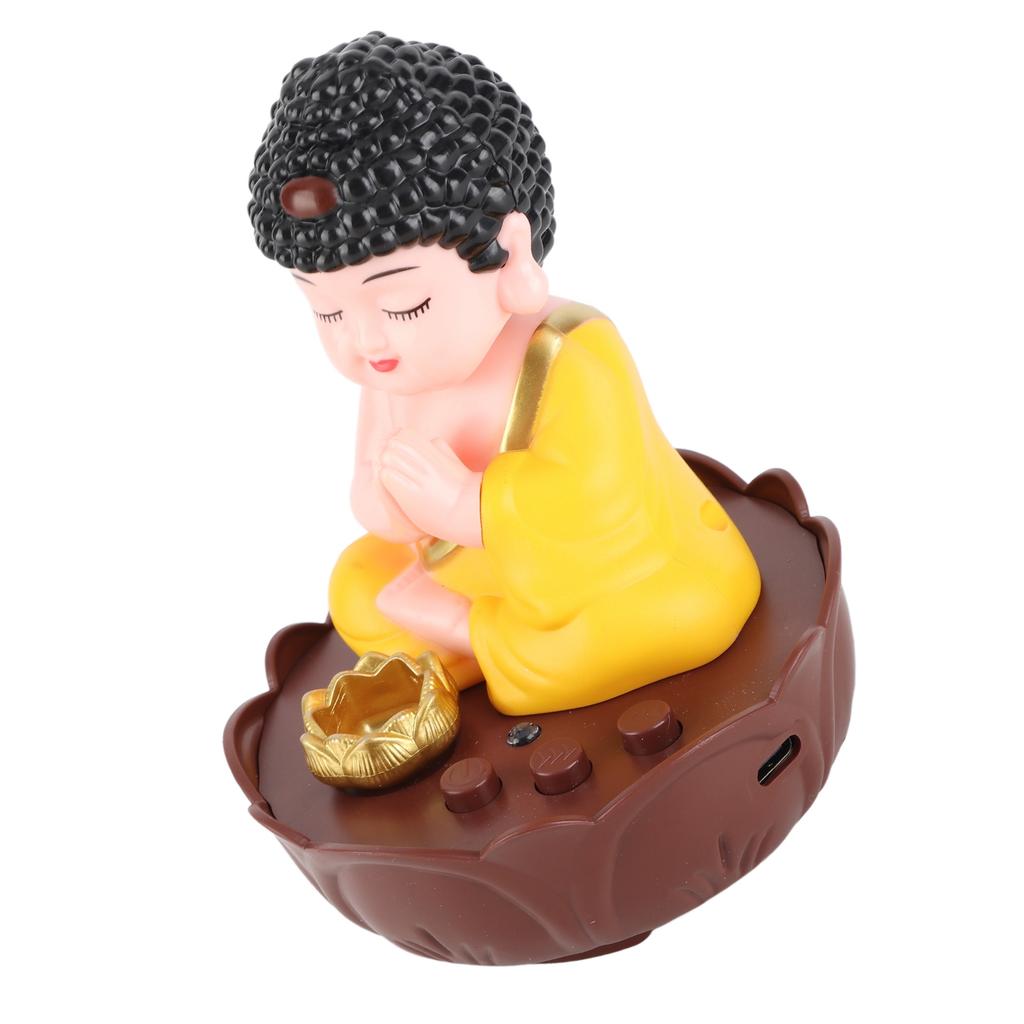 Singing Buddha Figurine USB Charging Desktop Buddha Decorative Statue with Sound for Desk Car