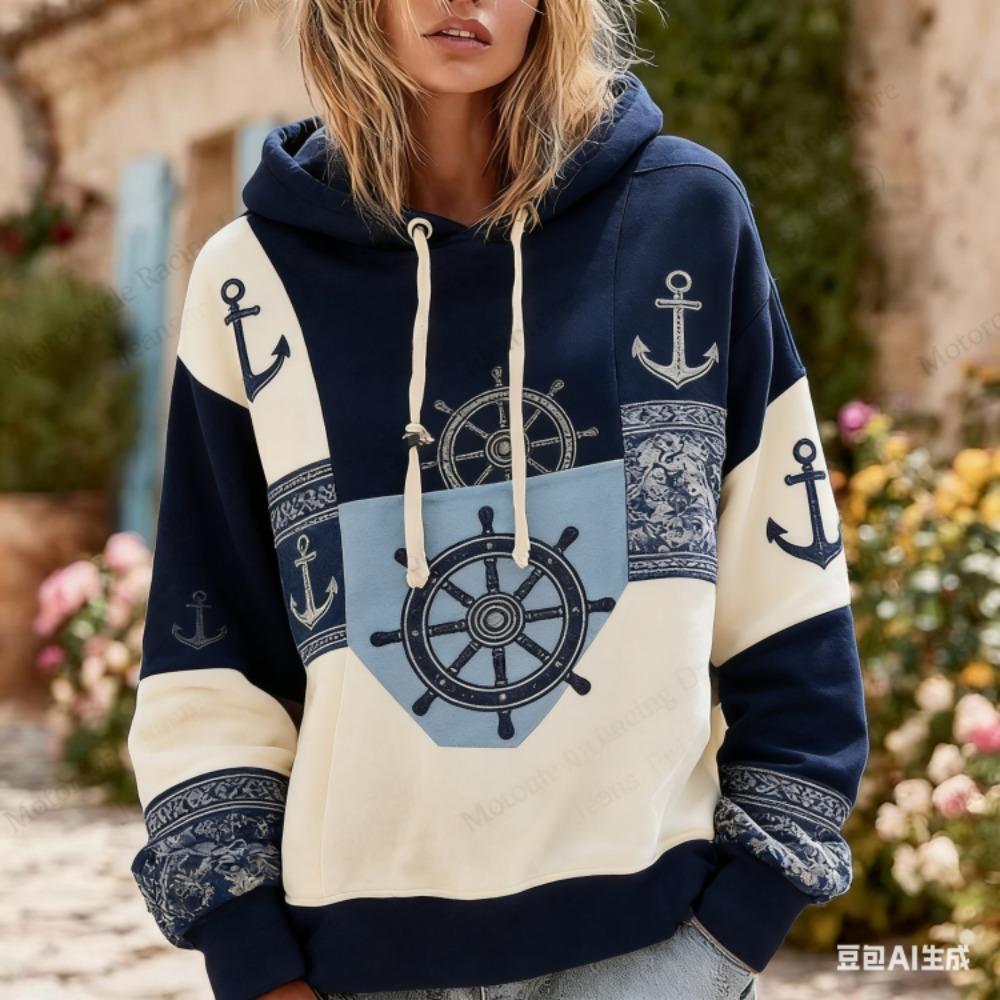 Modischer Hoodie mit Blumenprint Damen Lässiger Hoodie Sweatshirt im europäischen amerikanischen Stil Damen Kleidung Top