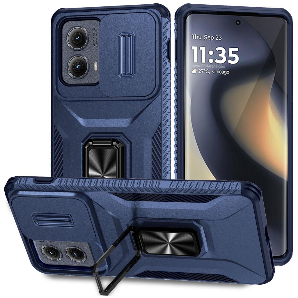 Für Motorola Edge (2024) 5G Hülle Camshield Ständer TPU+PC Rutschfeste Handyhülle