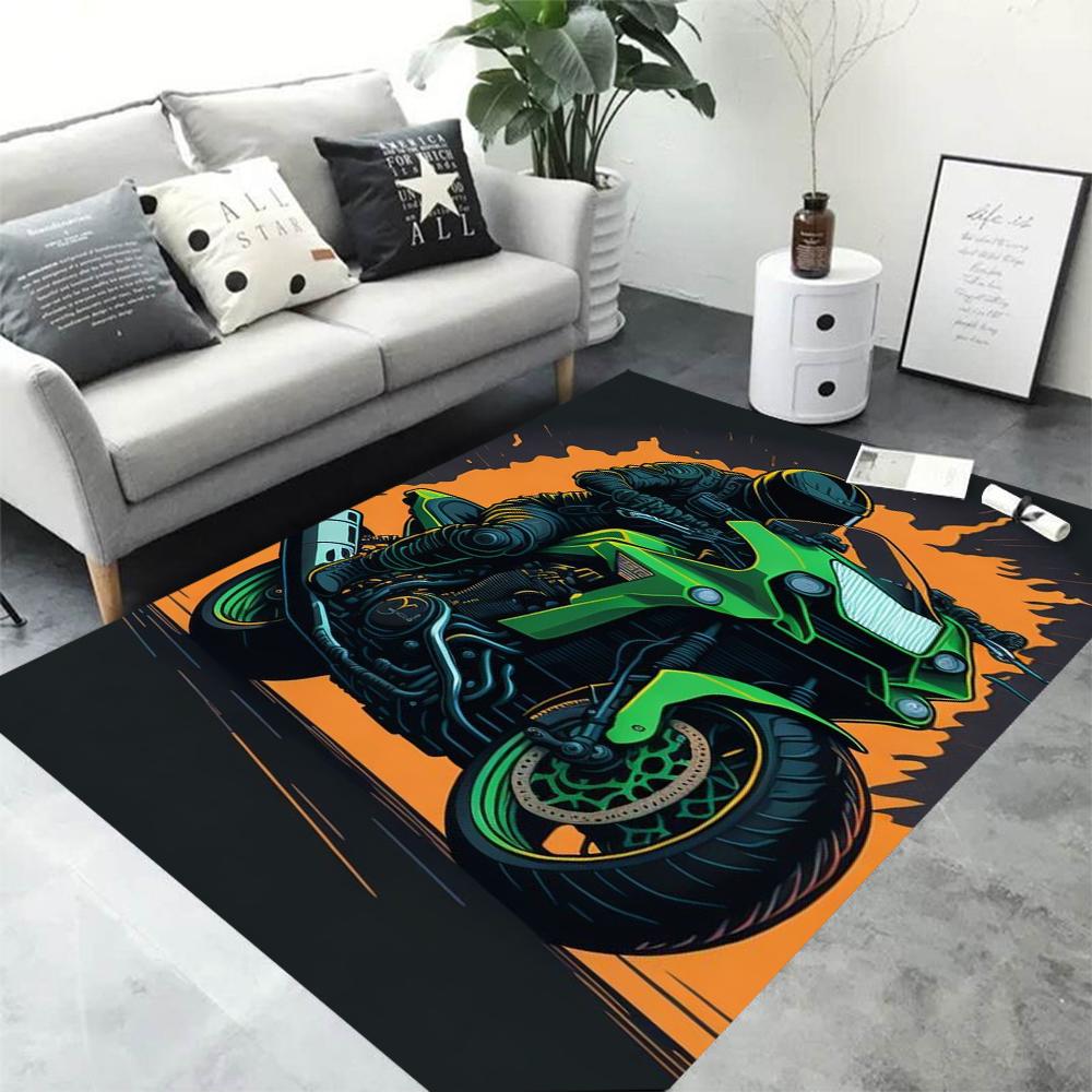 3D Printing Racing Motorcycle Moto Carpet for Living Room Bedroom Sofa Doormat Area Rugs Home Decor Kids Play Non-slip Floor Mat