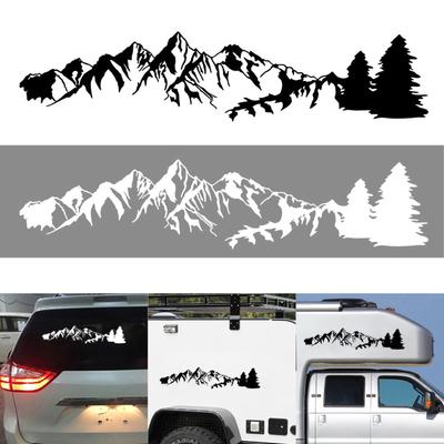 1 Stück Universal Autoaufkleber Reflektierende Bäume Berg Wald Grafikaufkleber für Wohnmobil Wohnwagen Anhänger Türpaneel Aufkleber