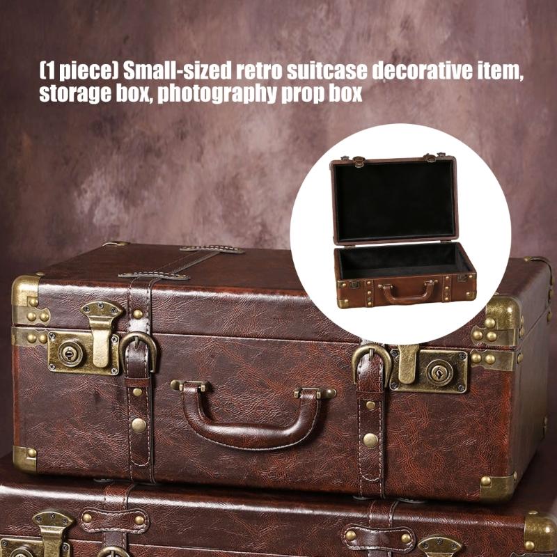 Baule in Legno Manico in Ecopelle Custodia da Trasporto Contenitore Portaoggetti Portatile Per Gioielli Cosmetici E Collezionismo