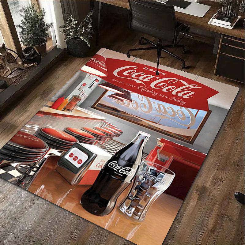 Coca Cola Print Rug - Home Decoration Carpet For Living Room Bedroom Flooring Computer Chair Area Rug