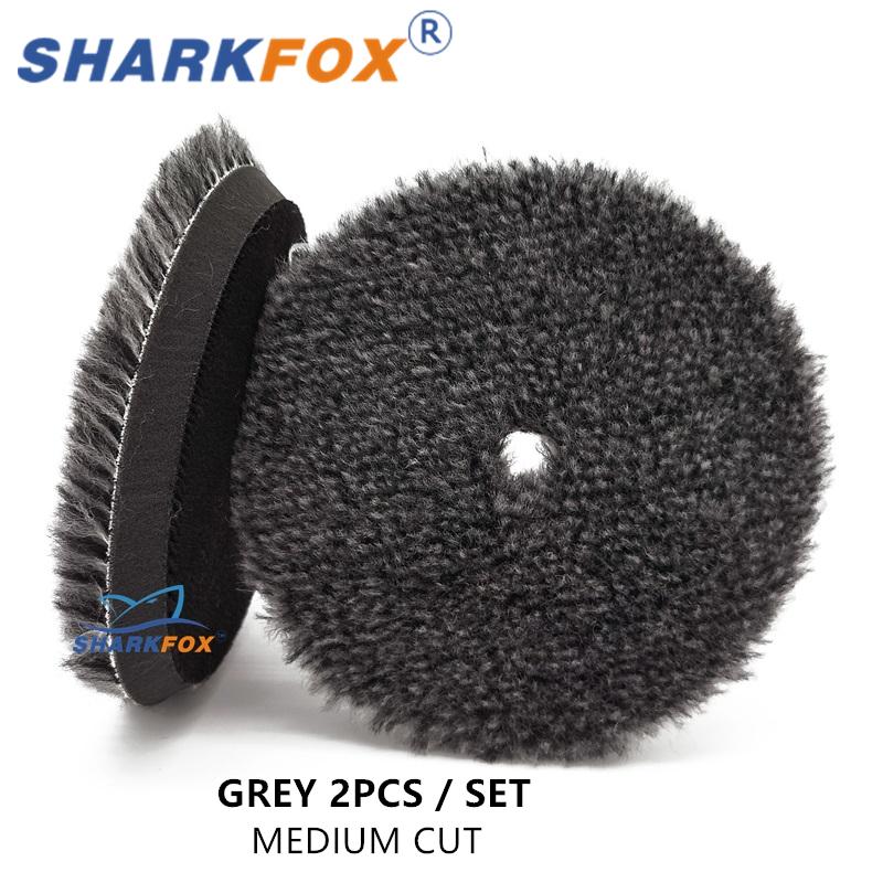 Sharkfox 5/6 Inches Natural Long Fur Wool Polishing Pad for Wax Compound Cutting and Scrach Remove Disc Buffer Pad for Car Care