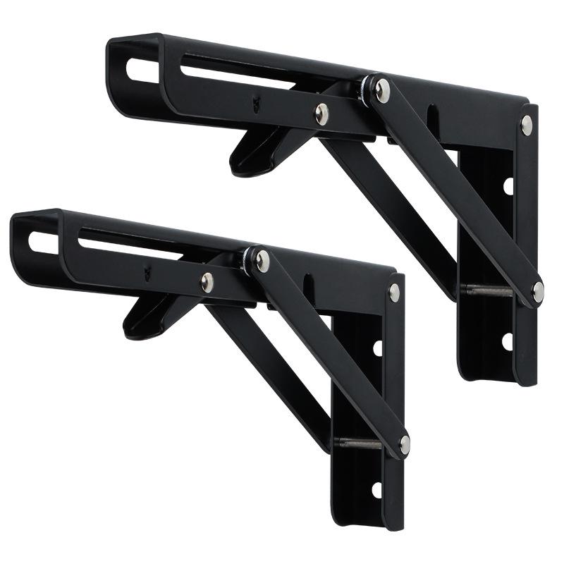 

304 Stainless Steel Folding Triangle Bracket for Dining Table or Shelf Support Black Enhanced 200mm 1 Unit