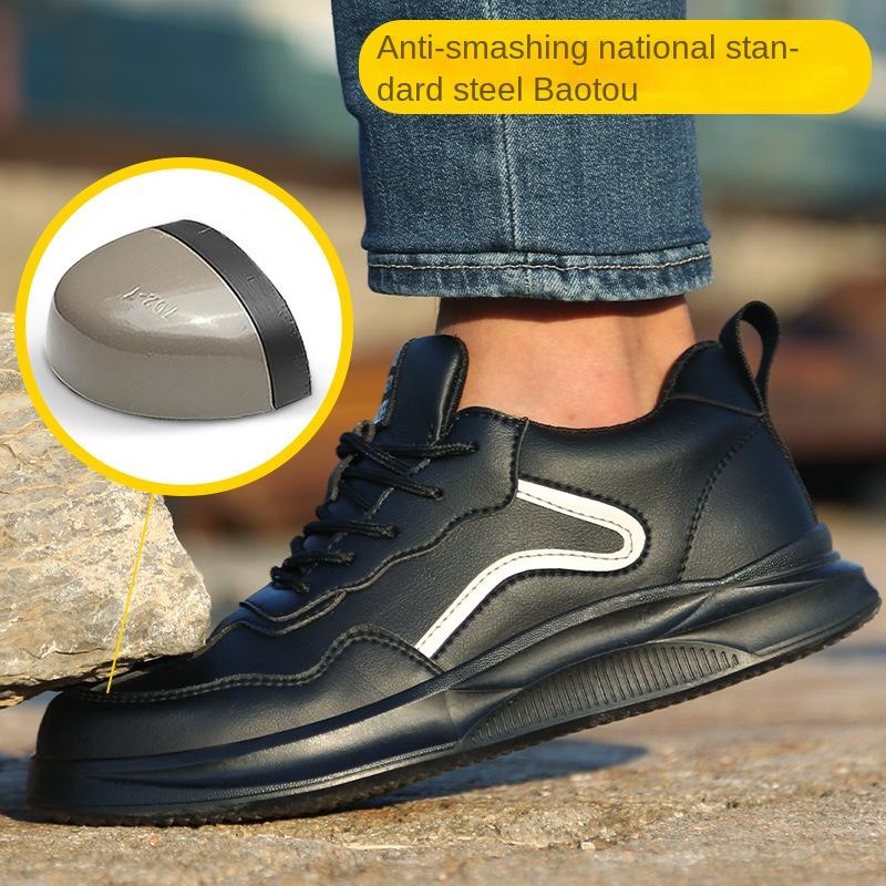 Labor Insurance Shoes Men's Anti-smash, Anti-piercing, Wear-resistant Waterproof Steel Bag Head Kevlar Low-top Safety Shoes