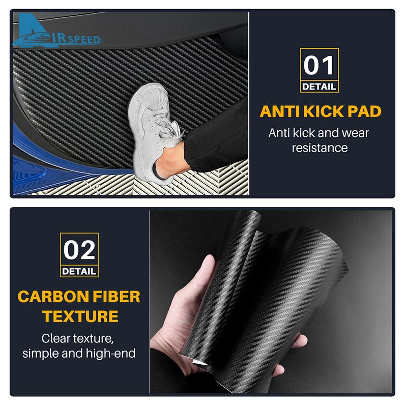 Door Anti-kick Pad For Hyundai ELANTRA  2017 2018   LHD RHD Car Leather Carbon Mat Trim Accessories