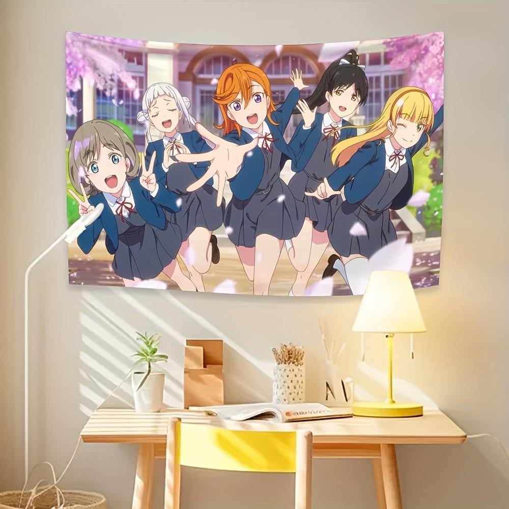 Healing Campus Anime Wall Hanging Japanese Style Girl Style Living Room Tapestry Room Decoration 100X70CM